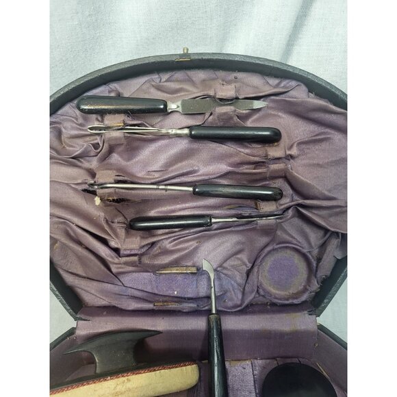 1900's vintage travel kit / Manicure Kit. Dark Green. Antique set History - Picture 2 of 8